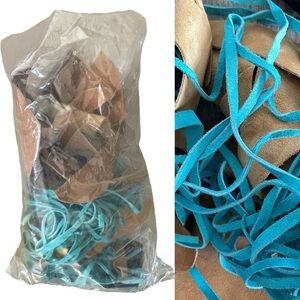 Bag of ASSORTED LEATHER Remnants Pieces and Scraps for CRAFTING
